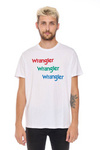 Męski t-shirt WRANGLER SS REPEAT TEE WHITE W7D7D3989