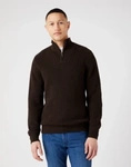 Męski sweter WRANGLER ZIP KNIT DELICIOSO BROWN W8D0PJH38