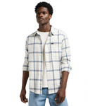 LEE LEESURE SHIRT ECRU INDIGO PLAID 112370459