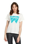 Damski t-shirt WRANGLER SS GRAPHIC TEE OFF WHITE W7Z4EV737