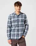 WRANGLER 2 PKT SHIRT BLUE GREY 112357384