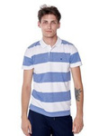 Męskie polo WRANGLER SS STRIPE POLO SURF BLUE W7F7KHX6U