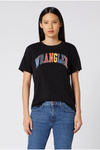 Damski t-shirt WRANGLER HIGH RIB REGULAR TEE BLACK W7N9EV100