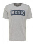 MUSTANG Style Alex C LOGO Tee Mid Grey Mélange 1010372-4140