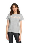 Damski t-shirt WRANGLER SS TEE MID GREY MEL W7Z1EVX37