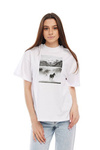 Damski t-shirt WRANGLER HIGH RIB GIRLFRIEND WHITE W7Q9GH989