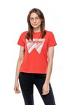 Damski t-shirt WRANGLER SS GRAPHIC TEE RED W7Z4EVXBO