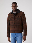 Męska kurtka zimowa WRANGLER WOOL TRUCKER JACKET BROWN W4E0SGXEP