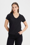 Damski t-shirt LEE V NECK TEE BLACK 112388512