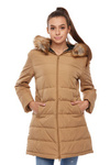 Damska kurtka puchowa WRANGLER LONG PUFFER CLAY BEIGE W4126VJWM