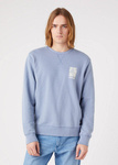 Męska bluza WRANGLER GRAPHIC CREW STONE BLUE W6D8HAX4Q