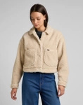 Damska kurtka LEE CROPPED SHERPA JACKET ECRU L55GAVDN