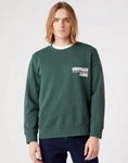 Męska bluza WRANGLER SLOGAN CREW SYCAMORE GREEN W667ILG49