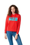 Damska bluza WRANGLER LOGO HOODIE BITTERSWEET RED W6N4HPXBO