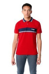Męski t-shirt WRANGLER COLOURBLOCK POLO RED W7E3KFXWO
