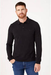 Męskie polo WRANGLER LS POLO BLACK W7MKK4100
