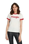 Damski t-shirt WRANGLER RINGER TEE OFF WHITE W7385G202