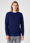 Męski sweter WRANGLER TWO TONE CREW BLUE W8C6RLX9I