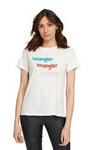 Damski t-shirt WRANGLER SS REPEAT TEE OFF WHITE W7ZAEV737