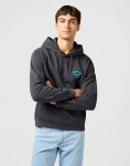 WRANGLER SMALL LOGO HOODIE FADED BLACK 112364094