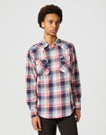 Męska koszula jeansowa WRANGLER WESTERN SHIRT RED BLUE 112357243