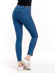 Damskie spodnie jeansowe rurki LEE SCARLETT PIPING HIGH RED STOWE L31VROOR
