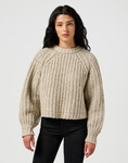 Damski sweter WRANGLER PUFF SLEEVE SWEATER OATMEAL 112356481