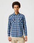 Męska koszula jeansowa WRANGLER WESTERN INDIGO SHIRT DARK WASH 112357250