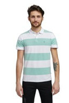 Męski t-shirt WRANGLER STRIPE POLO CREME DE MENTHE W7F7KHG12