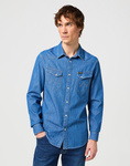 Męska koszula jeansowa WRANGLER WESTERN SHIRT MID STONE 112130117 W5F25K14V