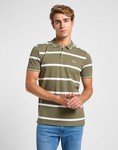 Męskie polo LEE PIQUE POLO MERCANTILE GREEN STRIPE 112363858