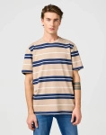 Męski t-shirt WRANGLER STRIPE TEE TIMBERWOLF 112362785