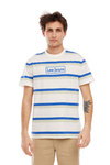 Męski t-shirt LEE SEASONAL STRIPE LOGO ECRU L61FBSNQ