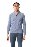 Męski t-shirt WRANGLER LS REFINED POLO BLUE DEPTHS W7M6KHXJY