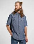 Męska koszula jeansowa LEE 101 SS WORKER SHIRT RINSE CHAMBRAY 112364203