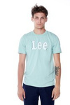 Męski t-shirt LEE DISTORTED LOGO TEE FADED MINT L61OFENC